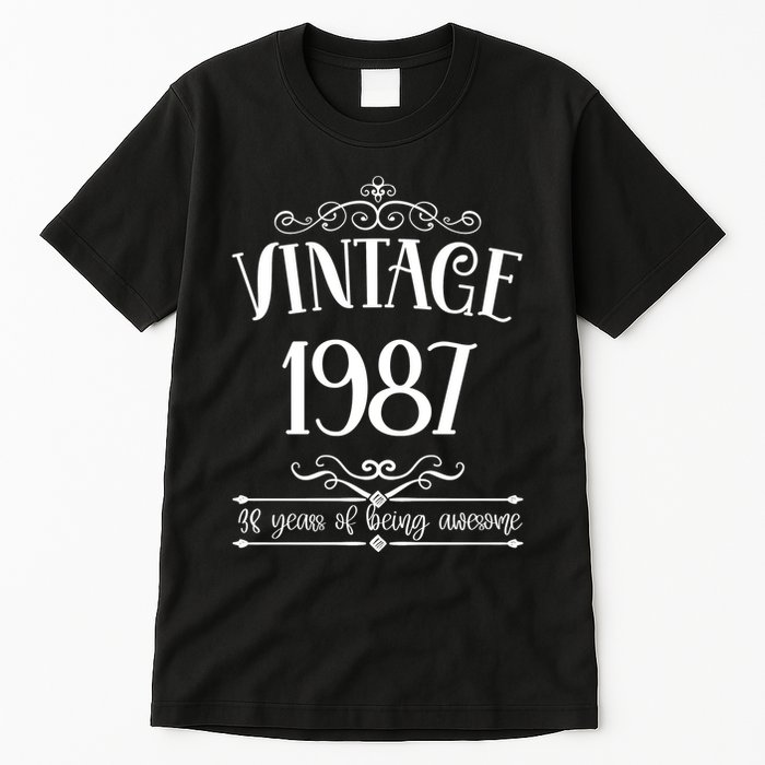 Vintage 1987 38 Years Of Being Awesome 38th Birthday Tall T-Shirt