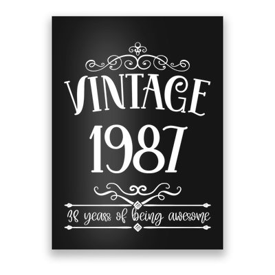 Vintage 1987 38 Years Of Being Awesome 38th Birthday Poster