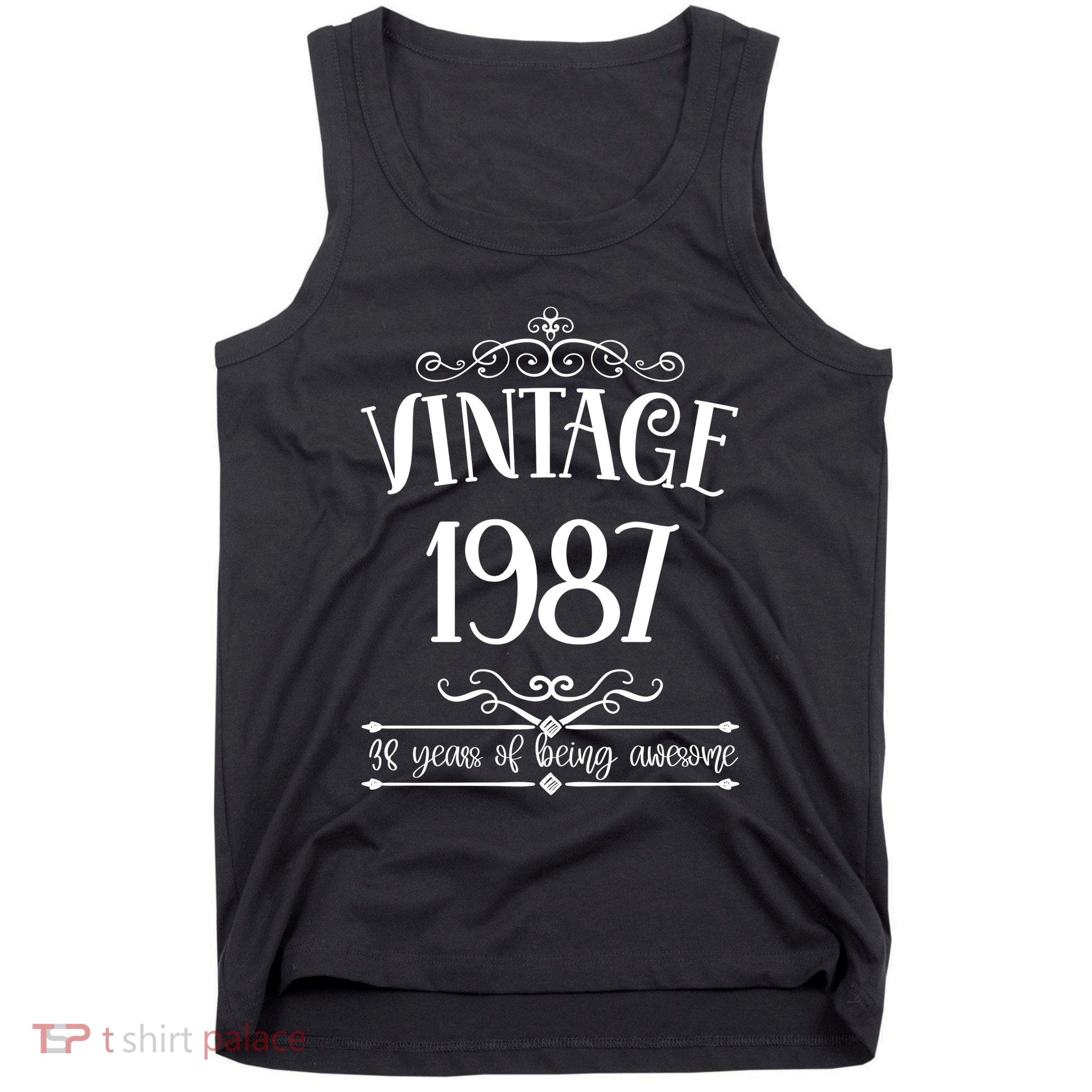 Vintage 1987 38 Years Of Being Awesome 38th Birthday Tank Top