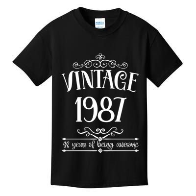 Vintage 1987 38 Years Of Being Awesome 38th Birthday Kids T-Shirt