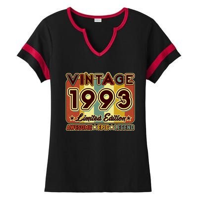 Vintage 1993 30th Birthday Limited Edition Awesome Epic Legend Ladies Halftime Notch Neck Tee