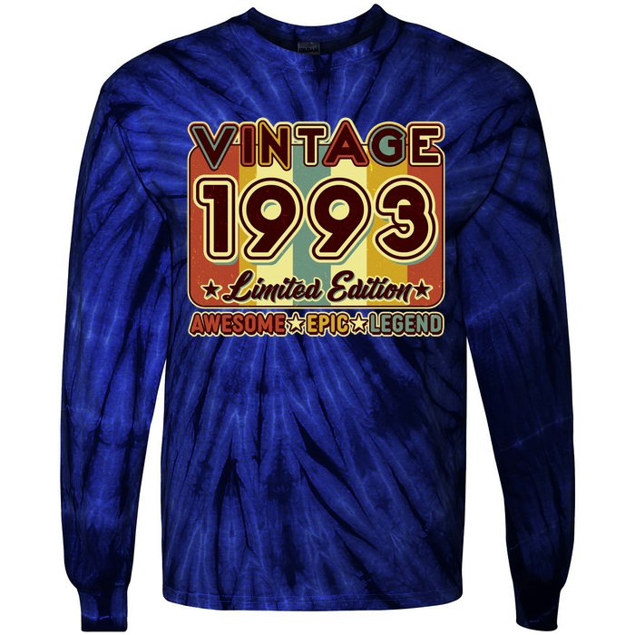 Vintage 1993 30th Birthday Limited Edition Awesome Epic Legend Tie-Dye Long Sleeve Shirt