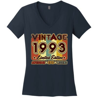 Vintage 1993 30th Birthday Limited Edition Awesome Epic Legend Women's V-Neck T-Shirt