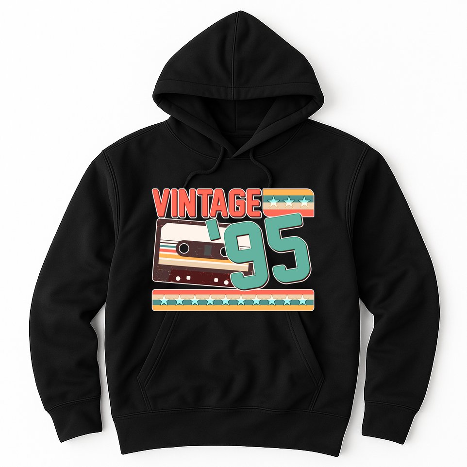 Vintage 1995 30th Birthday Cassette Tape Hoodie
