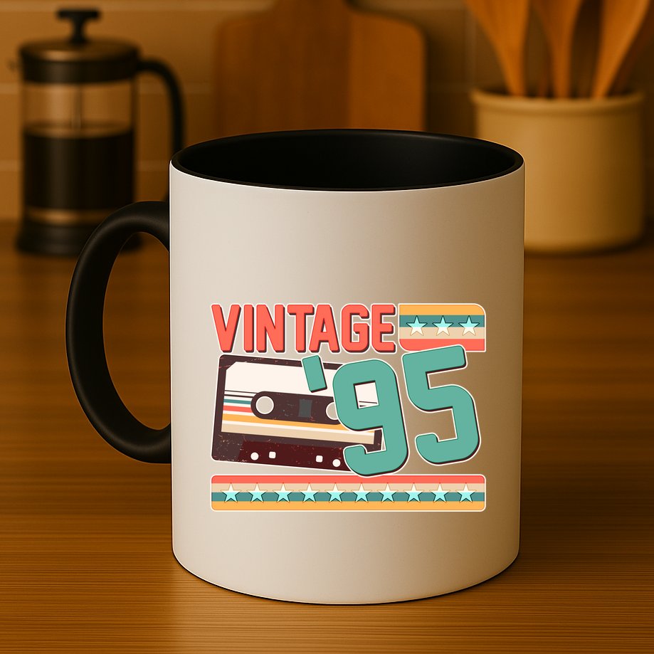 Vintage 1995 30th Birthday Cassette Tape Mug
