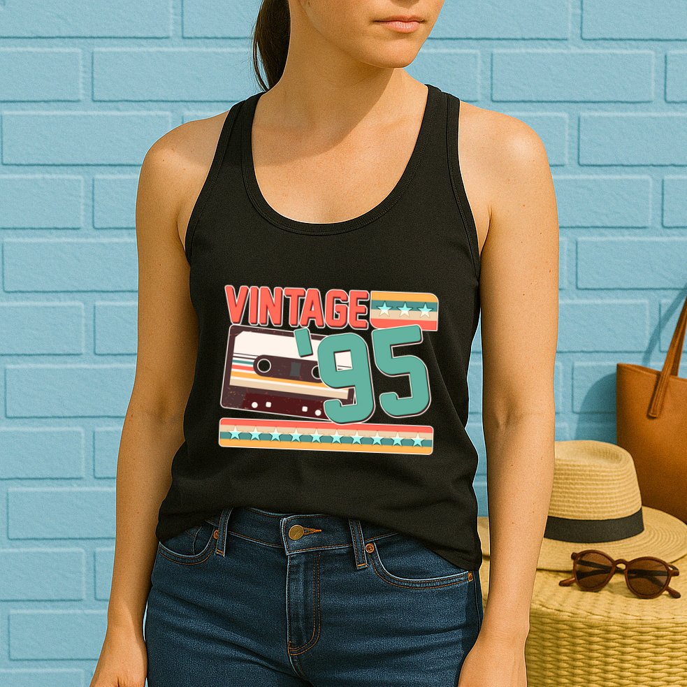 Vintage 1995 30th Birthday Cassette Tape Womens Tank Top