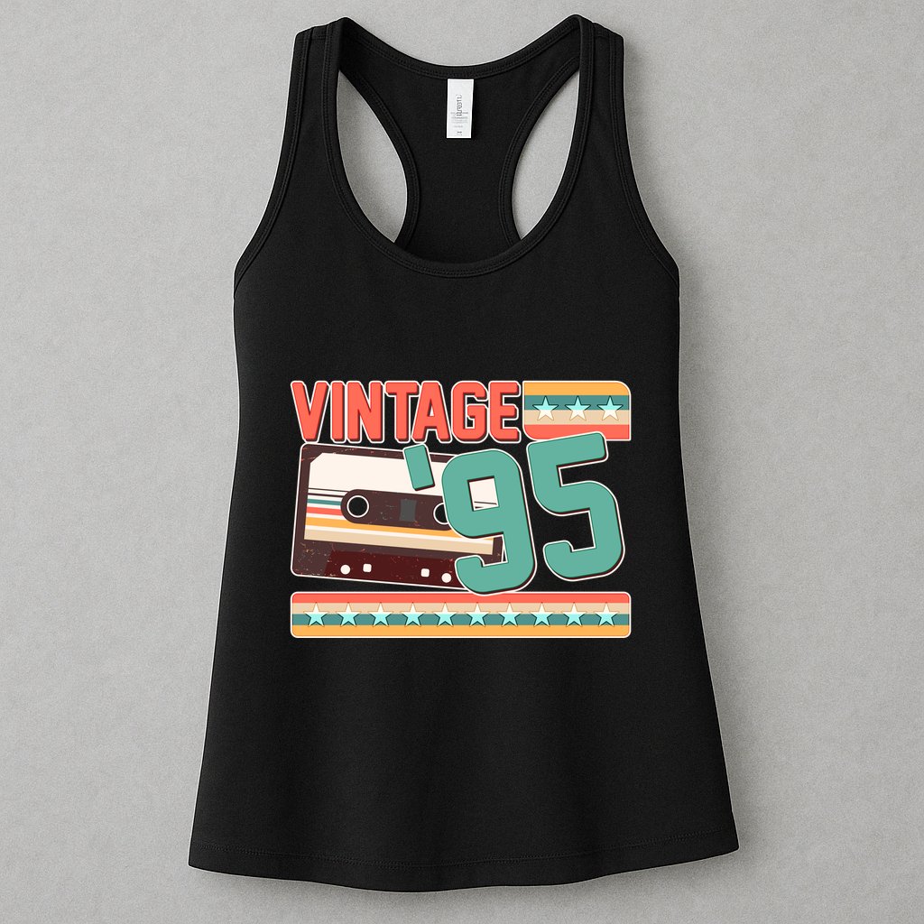 Vintage 1995 30th Birthday Cassette Tape Womens Tank Top