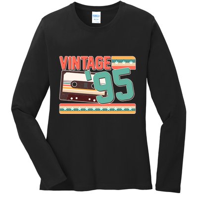 Vintage 1995 30th Birthday Cassette Tape Ladies Long Sleeve Shirt
