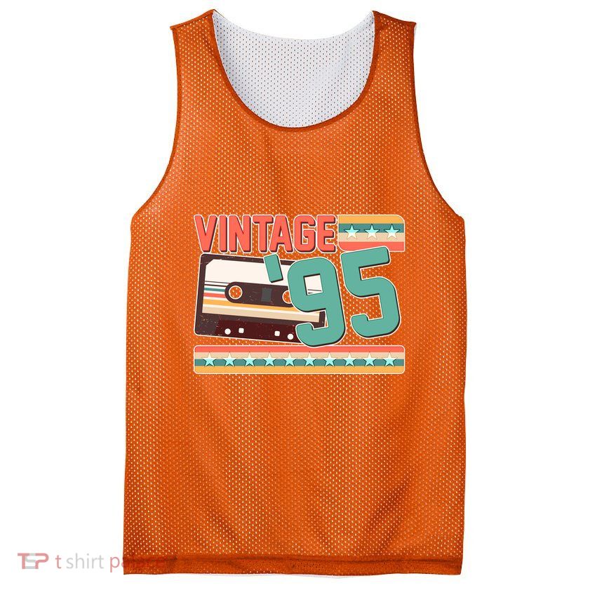 Vintage 1995 30th Birthday Cassette Tape Mesh Reversible Basketball Jersey Tank