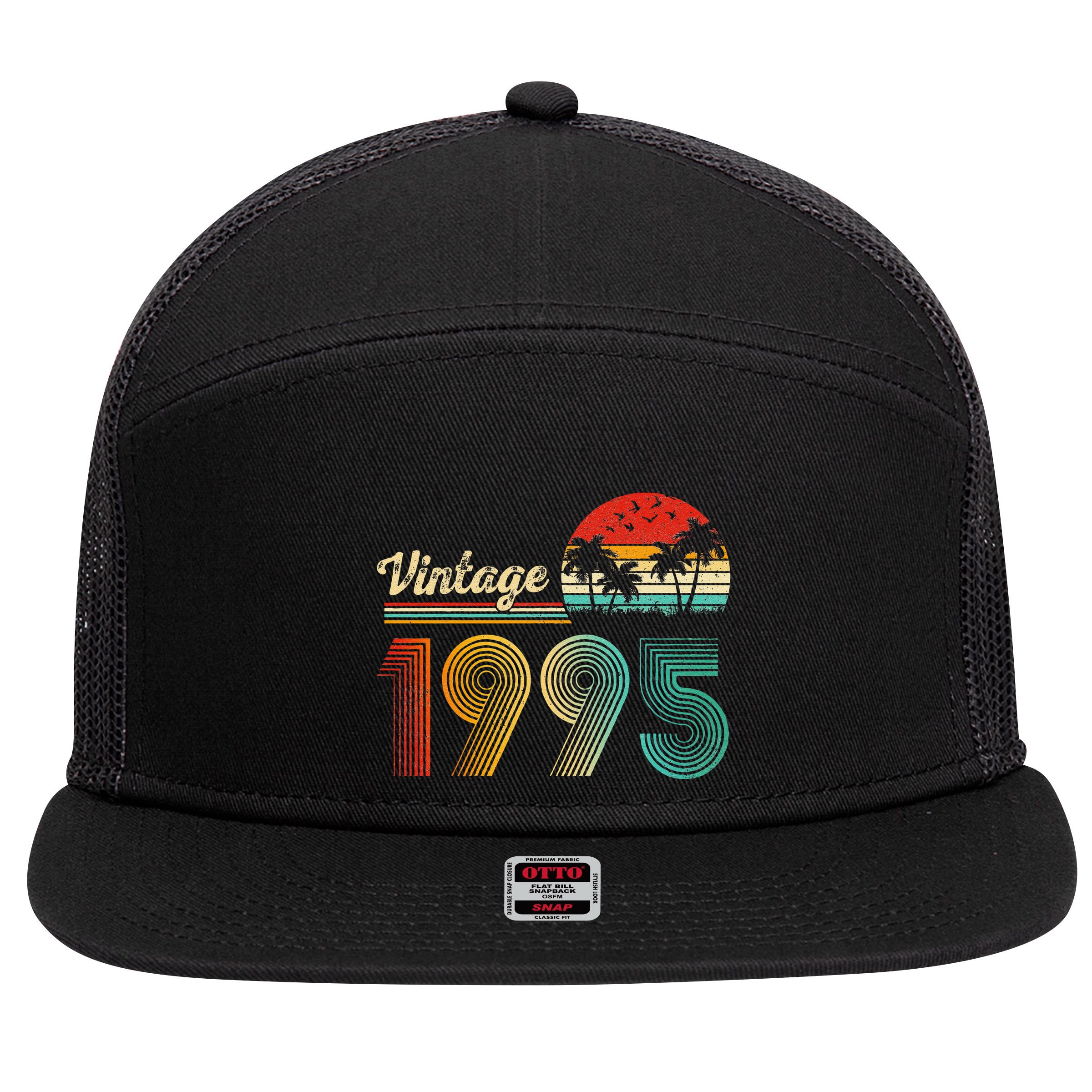 Vintage 1995 30th Birthday Funny Born In 1995 30 Year Old Gift 7 Panel Mesh Trucker Snapback Hat