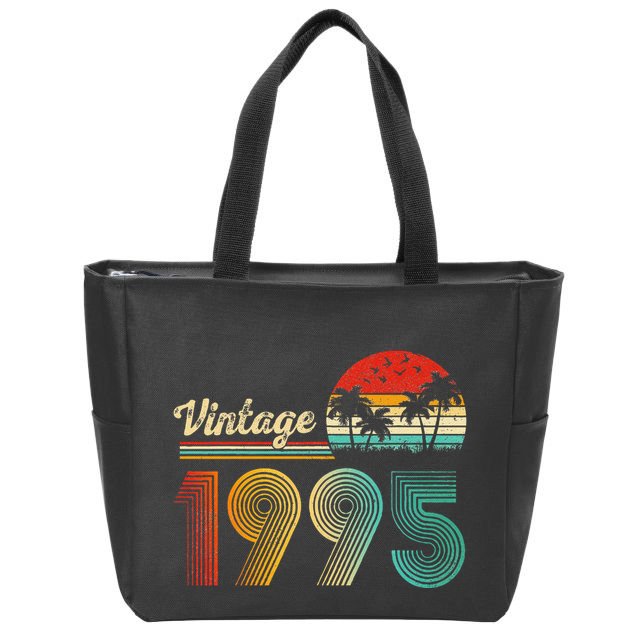 Vintage 1995 30th Birthday Funny Born In 1995 30 Year Old Gift Zip Tote Bag