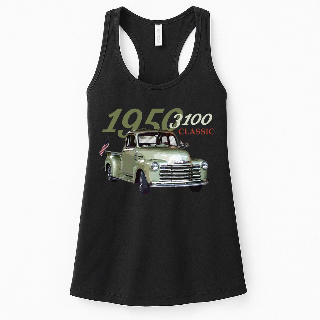 Vintage 1950 3100 Pickup Truck Car Guys Classic Trucks Womens Tank Top