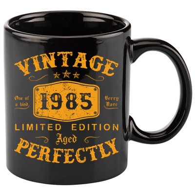 Vintage 1985 37 Birthday Gifts 37th Birthday Gifts 11oz C Handle Ceramic Mug