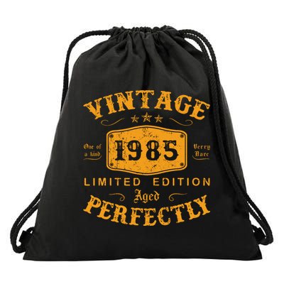 Vintage 1985 37 Birthday Gifts 37th Birthday Gifts Drawstring Bag