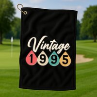 Vintage 1995 30th Birthday Retro Teardrop Design Golf Towel
