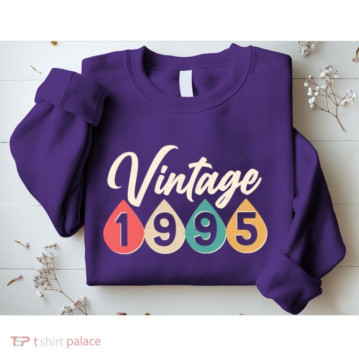 Vintage 1995 30th Birthday Retro Teardrop Design Sweatshirt