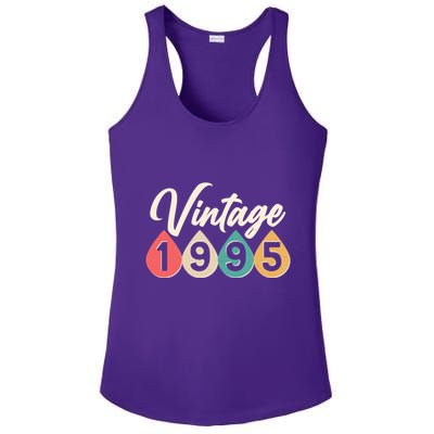 Vintage 1995 30th Birthday Retro Teardrop Design Ladies PosiCharge Competitor Racerback Tank