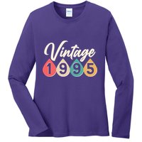 Vintage 1995 30th Birthday Retro Teardrop Design Ladies Long Sleeve Shirt