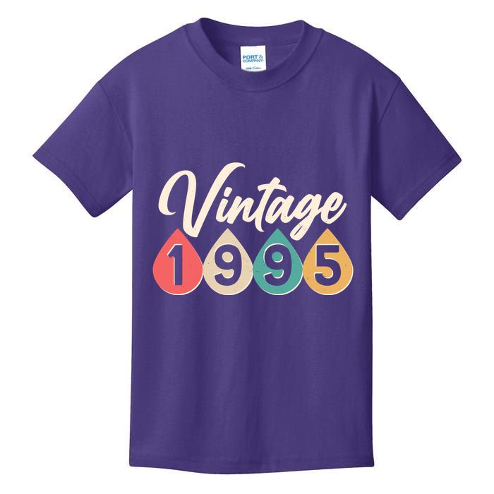 Vintage 1995 30th Birthday Retro Teardrop Design Kids T-Shirt