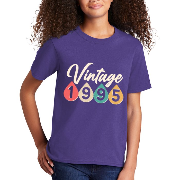 Vintage 1995 30th Birthday Retro Teardrop Design Kids T-Shirt