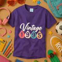 Vintage 1995 30th Birthday Retro Teardrop Design Kids T-Shirt