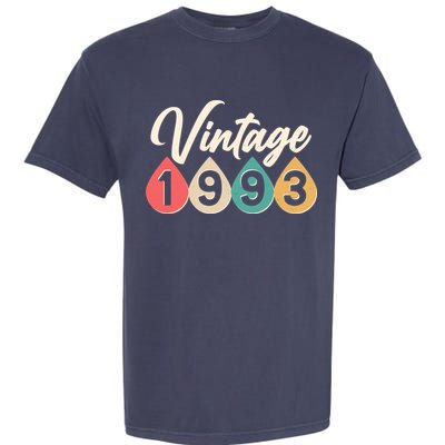 Vintage 1993 30th Birthday Retro Teardrop Design Garment-Dyed Heavyweight T-Shirt