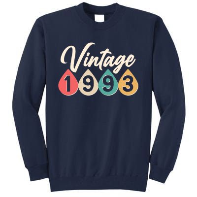 Vintage 1993 30th Birthday Retro Teardrop Design Tall Sweatshirt