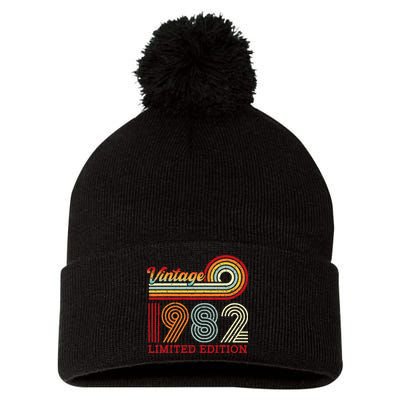 Vintage 1982 42 Years Old 42nd Birthday Funny Pom Pom 12in Knit Beanie