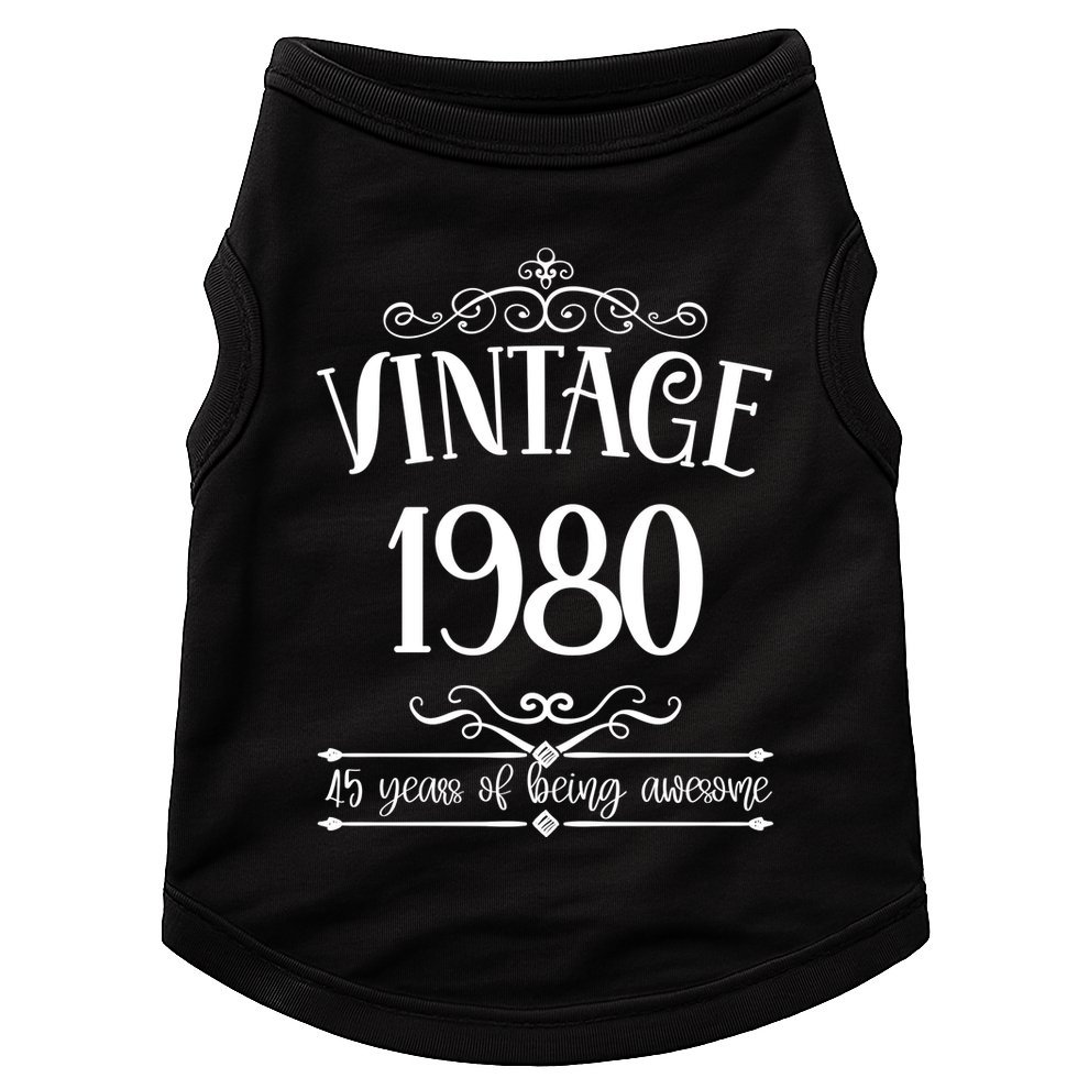 Vintage 1980 45 Years Of Being Awesome 45th Birthday Doggie Tank