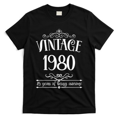 Vintage 1980 45 Years Of Being Awesome 45th Birthday T-Shirt