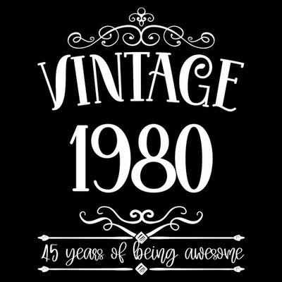 Vintage 1980 45 Years Of Being Awesome 45th Birthday T-Shirt