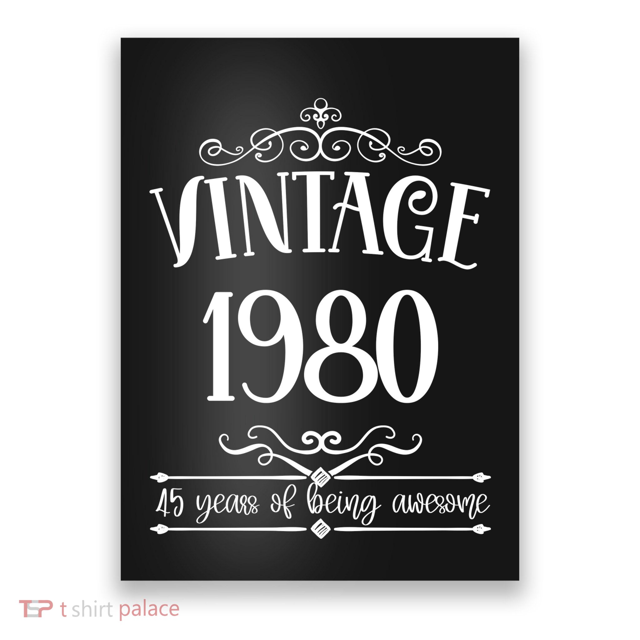 Vintage 1980 45 Years Of Being Awesome 45th Birthday Poster