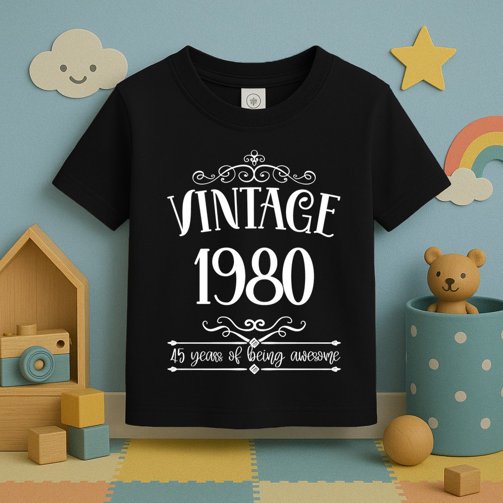 Vintage 1980 45 Years Of Being Awesome 45th Birthday Toddler T-Shirt