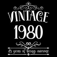 Vintage 1980 45 Years Of Being Awesome 45th Birthday Toddler T-Shirt