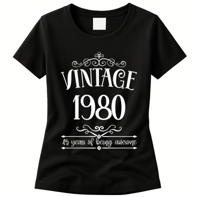 Vintage 1980 45 Years Of Being Awesome 45th Birthday Womens T-Shirt