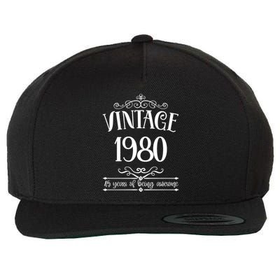 Vintage 1980 45 Years Of Being Awesome 45th Birthday Wool Snapback Cap