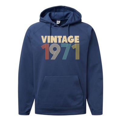 Vintage 1971 47th Birthday Performance Fleece Hoodie