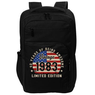 Vintage 1983 40 Years Of Being Awesome Gifts 40th Birthday Impact Tech Backpack