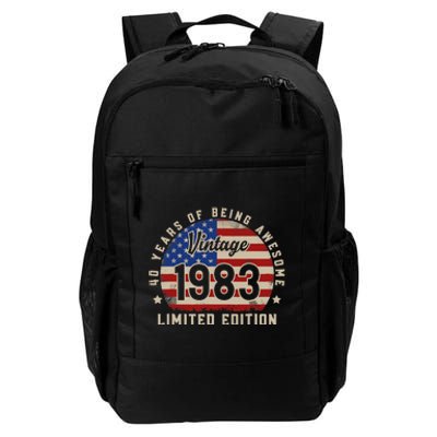 Vintage 1983 40 Years Of Being Awesome Gifts 40th Birthday Daily Commute Backpack