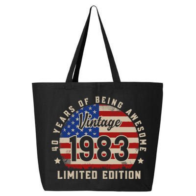 Vintage 1983 40 Years Of Being Awesome Gifts 40th Birthday 25L Jumbo Tote