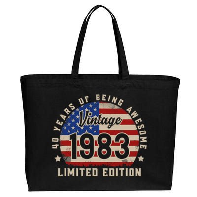 Vintage 1983 40 Years Of Being Awesome Gifts 40th Birthday Cotton Canvas Jumbo Tote