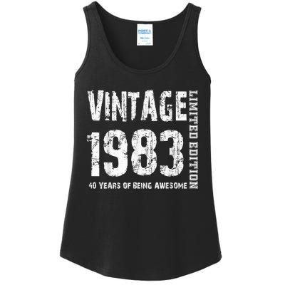 Vintage 1983 40 Years Of Being Awesome 40th Birthday Ladies Essential Tank