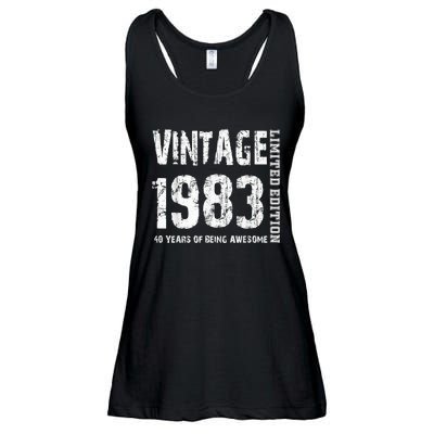 Vintage 1983 40 Years Of Being Awesome 40th Birthday Ladies Essential Flowy Tank