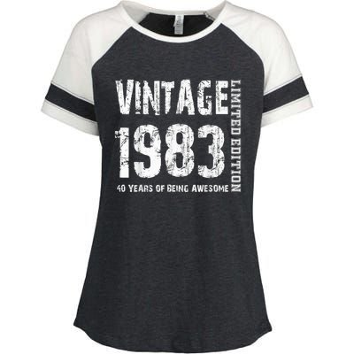 Vintage 1983 40 Years Of Being Awesome 40th Birthday Enza Ladies Jersey Colorblock Tee