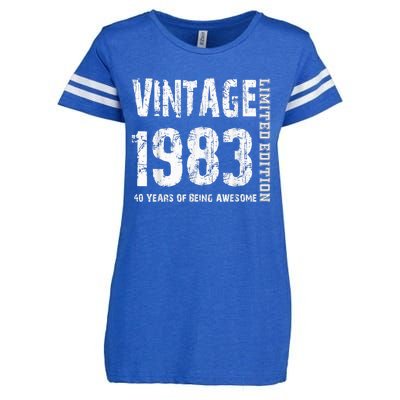 Vintage 1983 40 Years Of Being Awesome 40th Birthday Enza Ladies Jersey Football T-Shirt