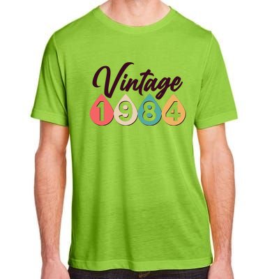 Vintage 1984 40th Birthday Retro Teardrop Design Adult ChromaSoft Performance T-Shirt