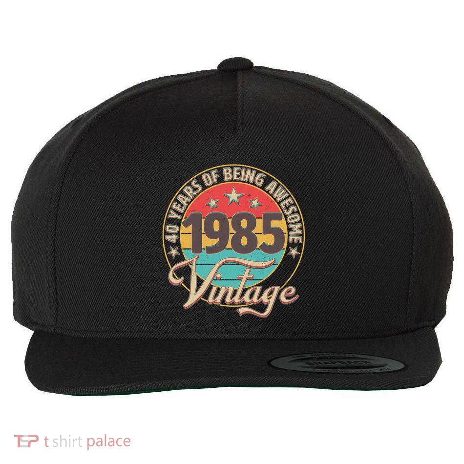 Vintage 1985 40 Years Of Being Awesome Wool Snapback Cap