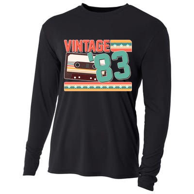 Vintage 1983 40th Birthday Cassette Tape Cooling Performance Long Sleeve Crew