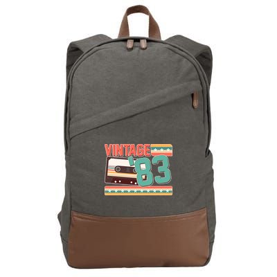 Vintage 1983 40th Birthday Cassette Tape Cotton Canvas Backpack