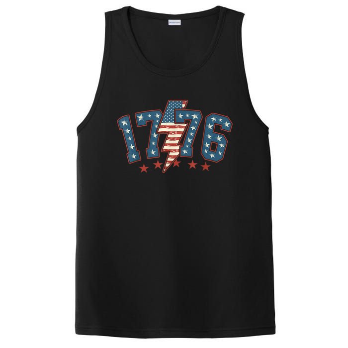 Vintage 1776 4th Of July American Usa Flag Women Gift PosiCharge Competitor Tank